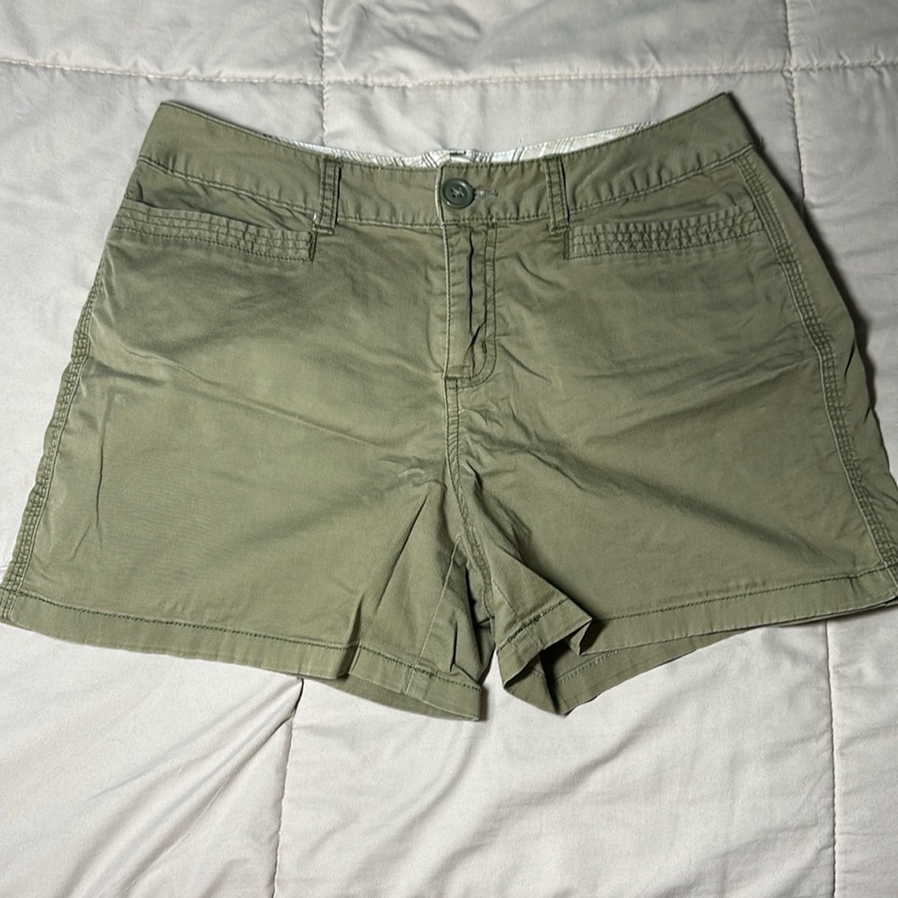 green khaki shorts
